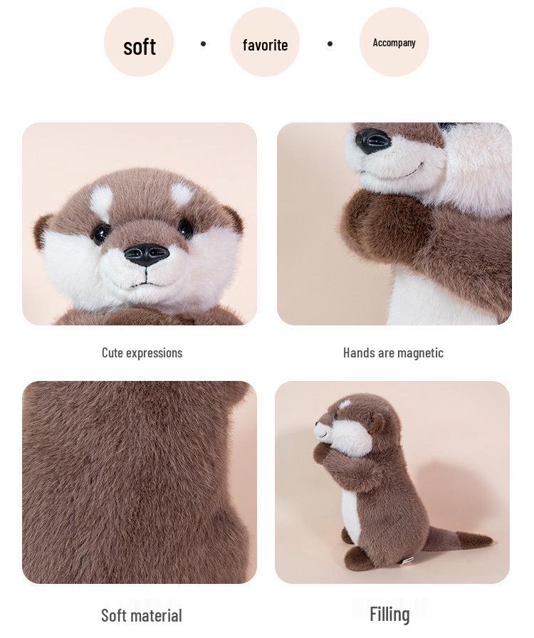 Magnetic Hugging Otter Plush - Cute, Soft Companion Doll for Kids, Ideal Birthday Gift