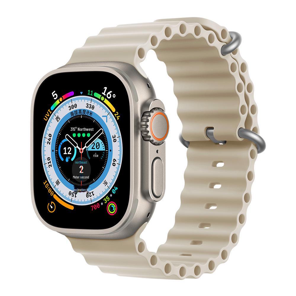 Apple Marine Watch Strap: Two-Color Silicone Band for Apple Watch 8/7/SE/Ultra - Perfect for Sports
