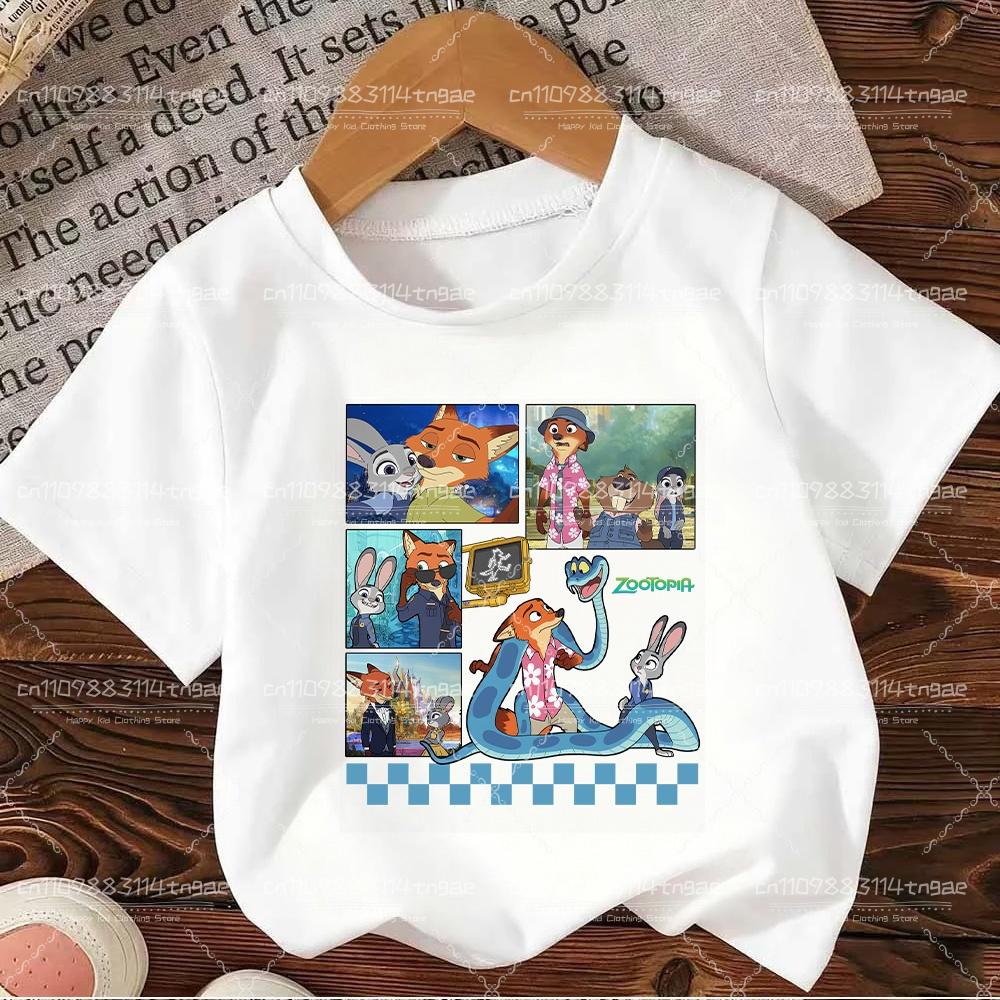 2026 Zootopia Judy&Nick&Gary Tshirt for Kids Casual Cotton Short Sleeve Tees Comfortable Top Street Fashion Parent Child Clothes