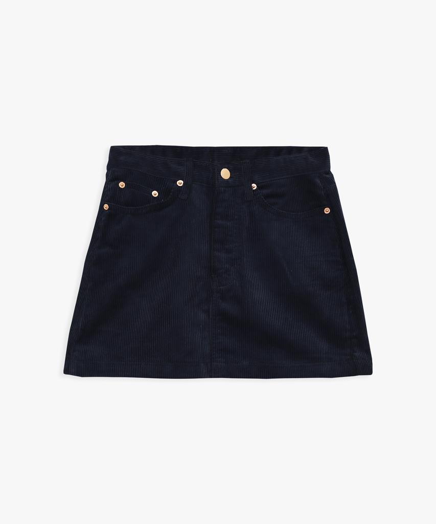 Pink Pineapple Basic Corduroy Skirt _Navy