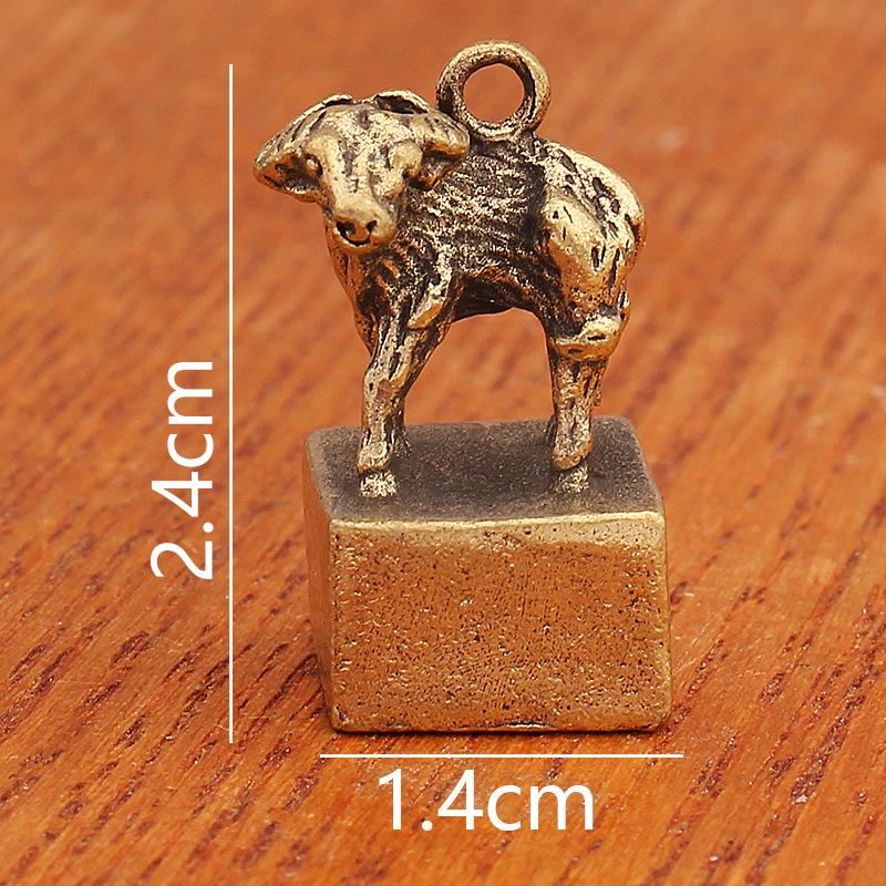 Juego de 12 Sellos de Animales del Zodiaco de Latón Pequeñas Figuras Decorativas Colección de los Doce Animales del Zodiaco Chino