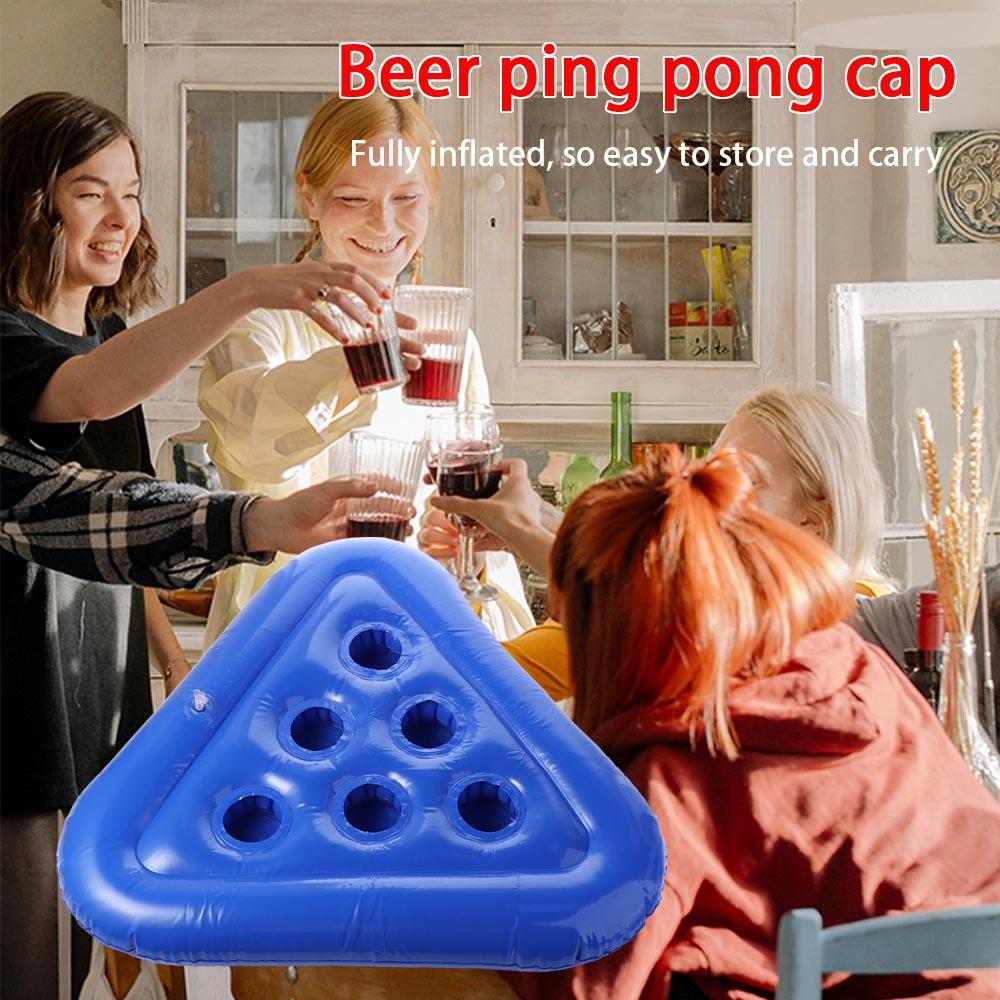 Interactive Inflatable Triangle Cup Holder PVC Float Bathing Pool Toy  Outdoor Lawn Parties