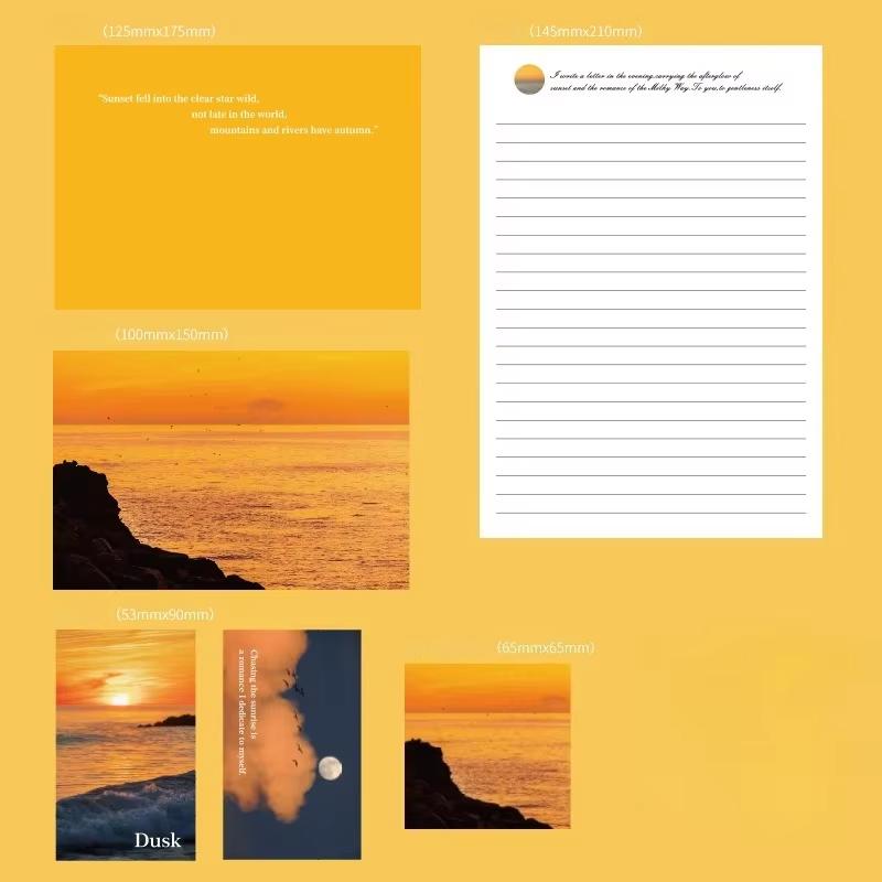 

1 Набор Эстетичные Винтажные Конверты Набор Письменной Бумаги для Детей INS Повседневная Красота Пейзажный Журнал Пакет Бумажные Конверты Подарок