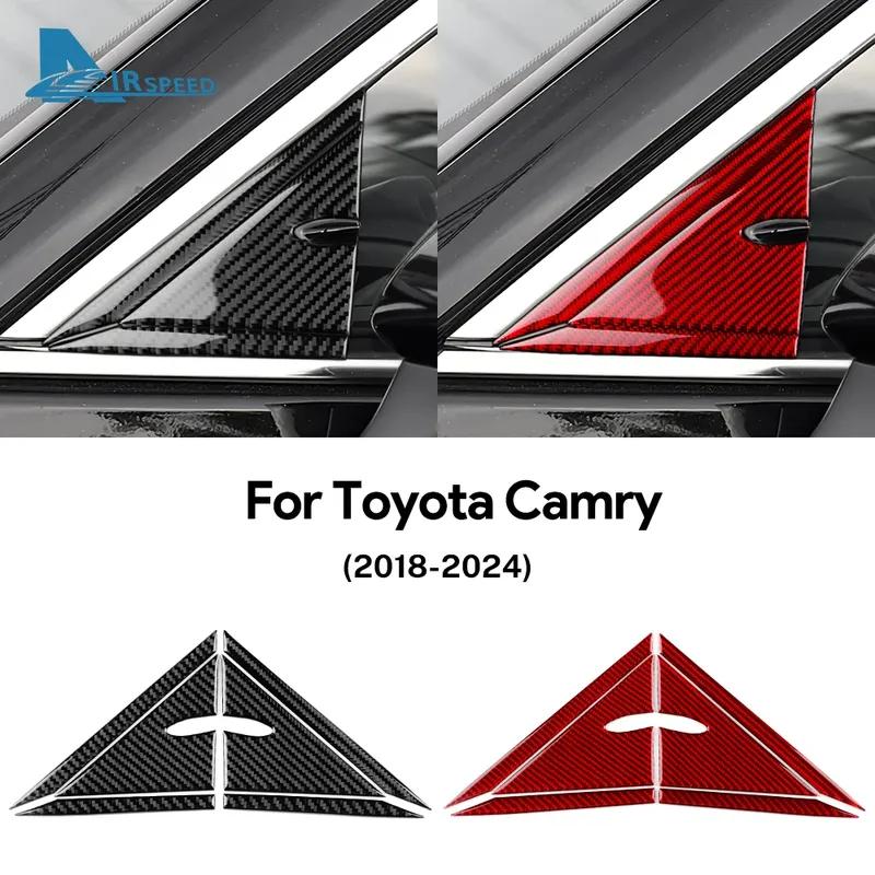 Real Soft Carbon Fiber For Toyota Camry 2018      2024 LHD RHD Car A-pilar Triangle Panel Interior Trim