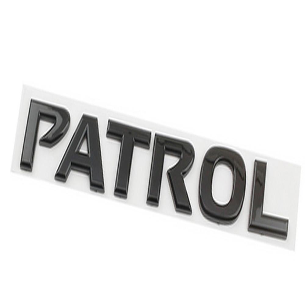 AAWK1 1 Piece Car Trunk ABS Letters Logo Badges Logos Compatible Compatible for Nissan Patrol Y61 Y62 Y63 Stickers Waterpoof Automovies Accessories