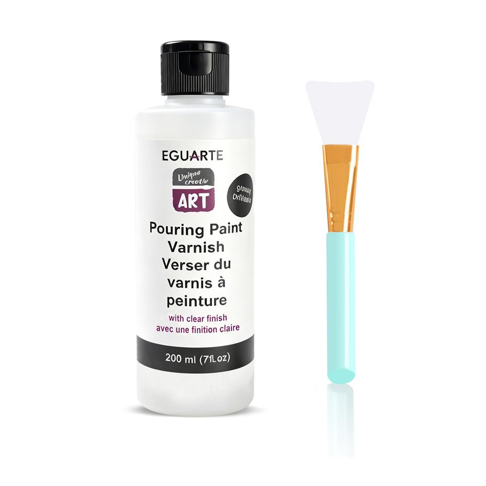 Clear Gloss Pouring Paint Varnish 200ml Acrylic Art Sealer for Canvas Wood Bottle Craft Protective Finish Water Based DIY Art Glue 150ml