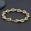 Men‘s 8.5MM Width Locomotive Vintage Oxidized Black Thorns Chain Link Bracelet Punk Stainless Steel Biker Bracelets Gift