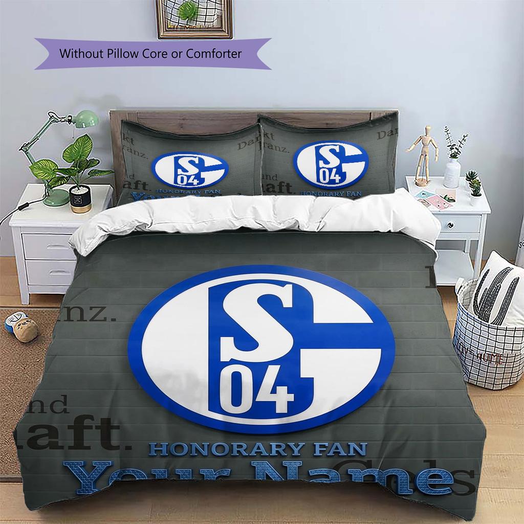 FC Schalke 04 Custom Name Pattern Bedding,Quilt Set Quilt Cover Pillowcase Home Birthday Gift(1 * duvet cover + 2 * pillowcase, without core)