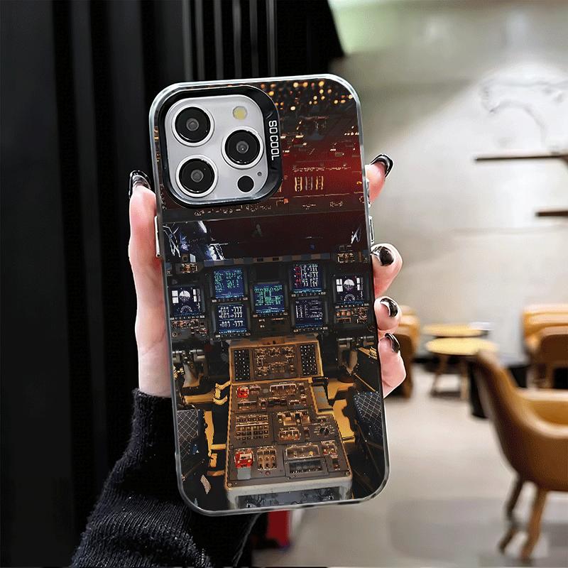 Aviation Aeroplane Pilot Cockpit Soft Phone Case for iPhone 15 16 17 Pro Max 17Air 16E 14 Plus 13 12 Mini Shockproof Cover Back