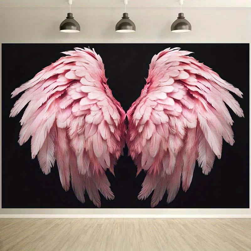 1pc 2D Pink Angel Wings Theme Background - Elegant Feather Design Photography Background Decoration - Decorative Background