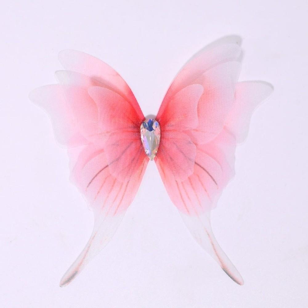 Gradient Color Organza Fabric Butterfly Four-Layer 3D Butterfly Decorations Butterfly Appliques