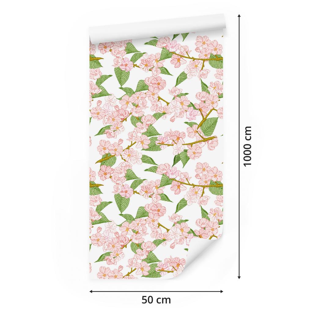 Spring Cherry Blossoms Wallpaper for Living Room and Bedroom 50x1000