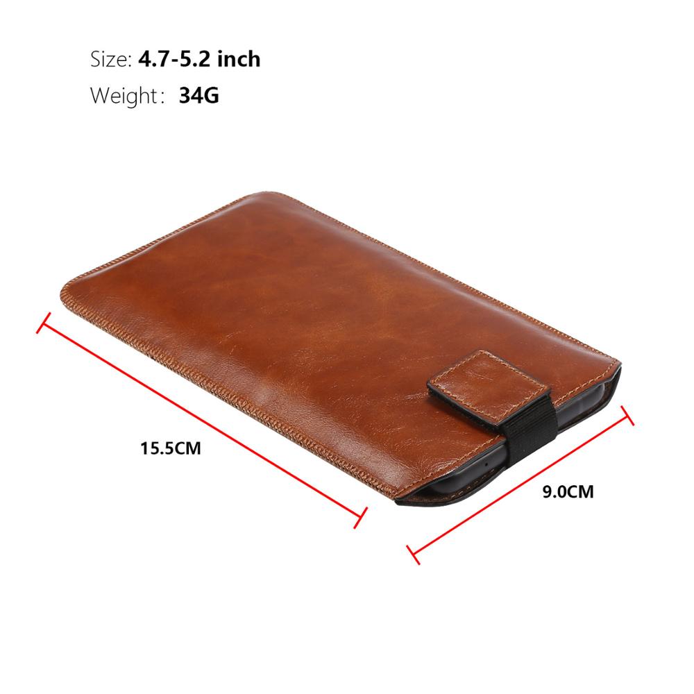 Upgraded Men's Soft Leather Holster for iPhone12 Pro Max Simple Business Mobile Phone Bag Portable Skin Clutch Pouch