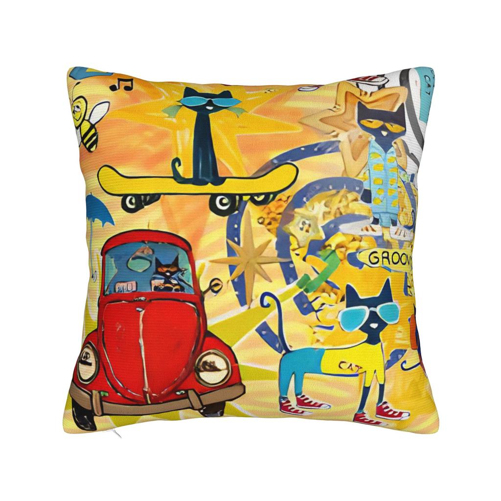 Pete The Cat Cartoon Pillowcase Polyester Cushion Cover Gift Throw Pillow Case Cover Home Dropshipping 18'
