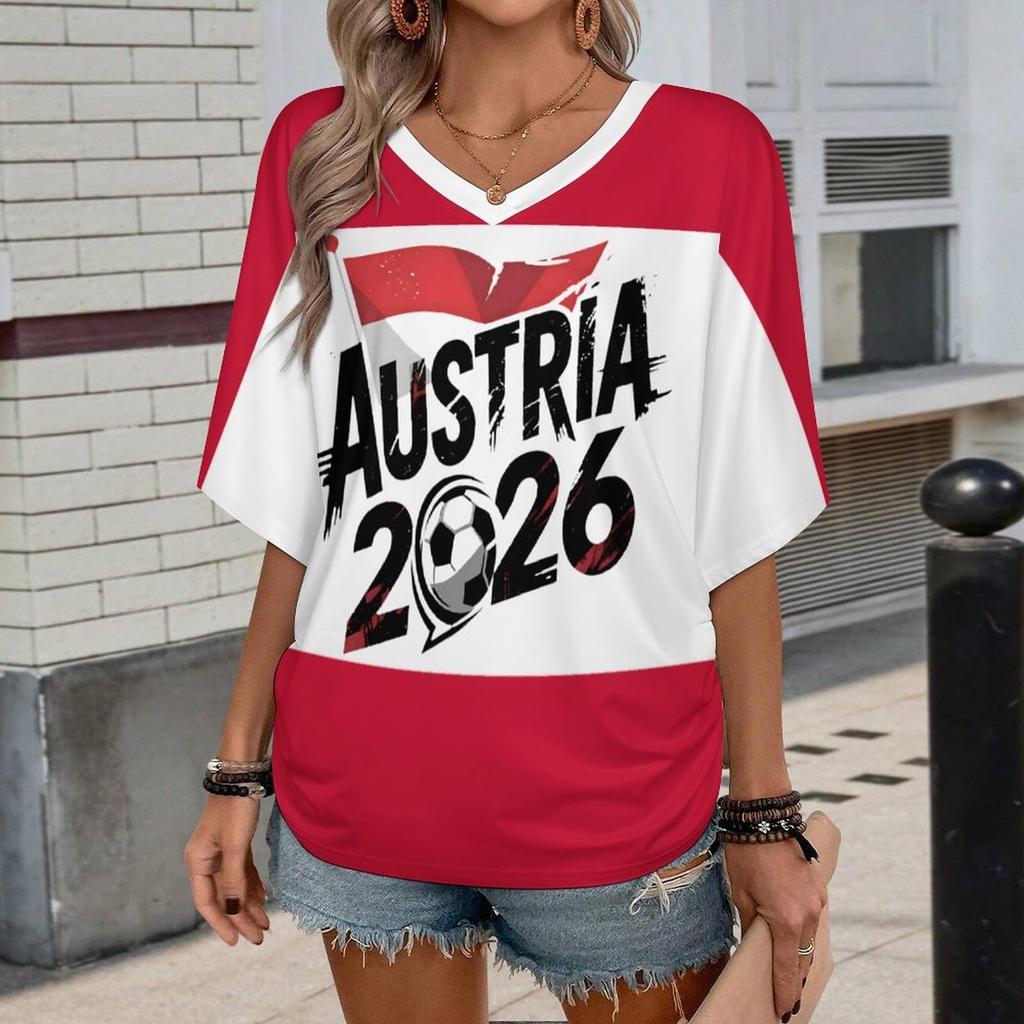 Women Casual V Neck Short Sleeve Pullover T Shirt Letter Print Top Loose Fit Lightweight Soft Fabric Suitable for Daily Wear