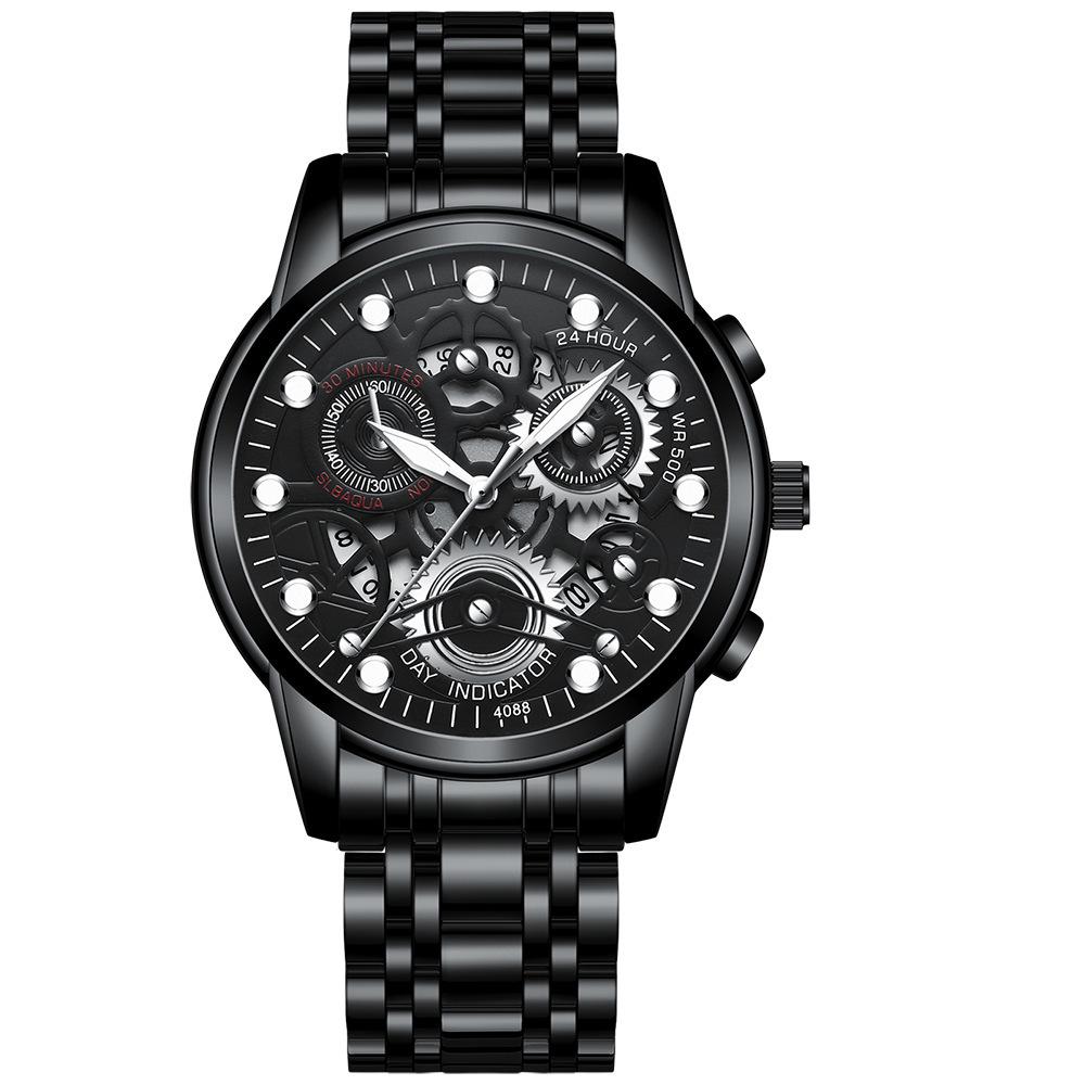 Fengzun Men s Luminous Waterproof Quartz Skeleton Watch