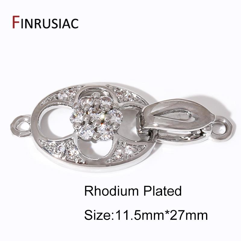 18K Gold Plated Zircon Fasteners Accessories Closure Lock Clasps For DIY Needlework Beads Pearls Jewelry Making Findings