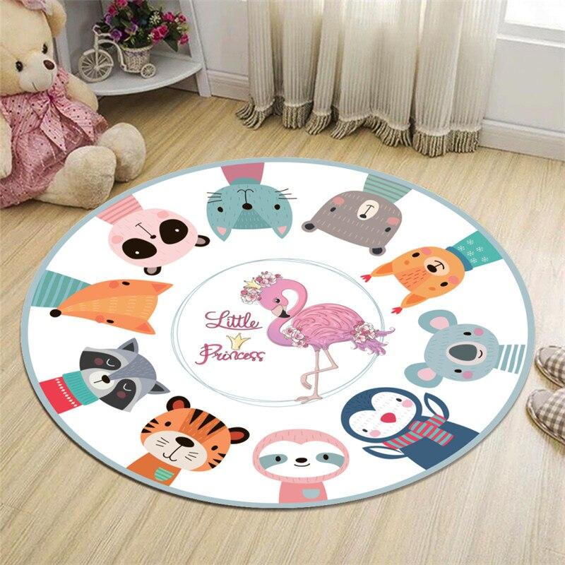 Children's Play Tent Floor Mat Cloakroom Rug Cartoon Rabbit Living Room Rug Non-slip Floor Yoga Mat Crawl Area Rug
