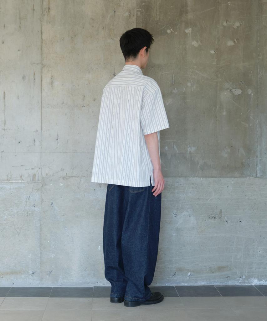 Holliseon Joshua Chambray Stripe Shirt Ecru