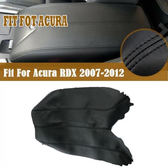 For Acura RDX 2007-2012 Center Console Lid Leather Armrest Pad Cover Black