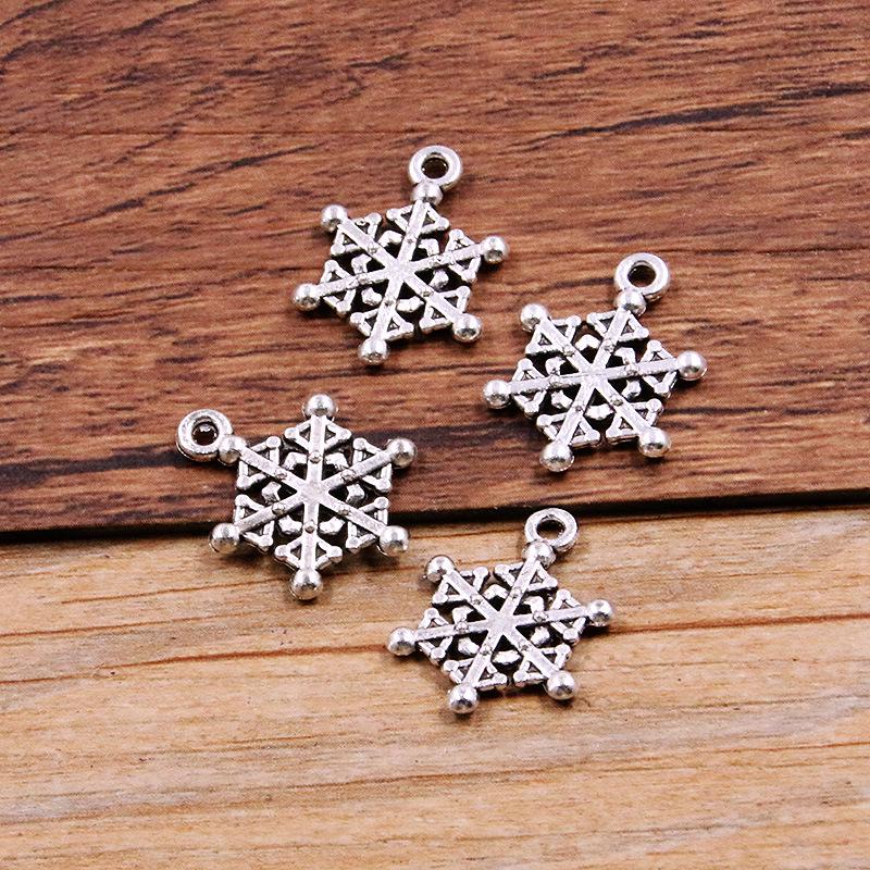 

12 DIY Рождественских подвесок-снежинок из цинкового сплава для украшений, сумок, телефонов и ожерелий