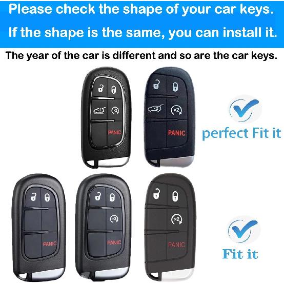 for Jeep Key Fob Cover with keychian,TPU Protection Key Case Compatible with RAM Grand Cherokee Renegade Chrysler Durango Journey Smart Remote