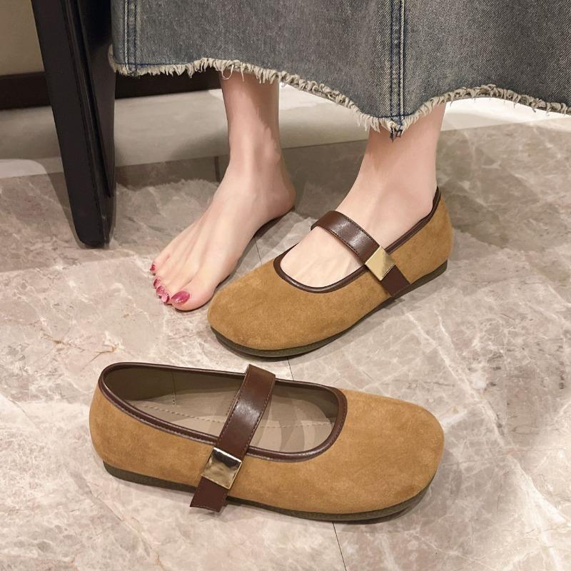 Retro flat-soled single shoes women's spring and summer new single shoes soft-soled fashionable versatile Doudou shoes