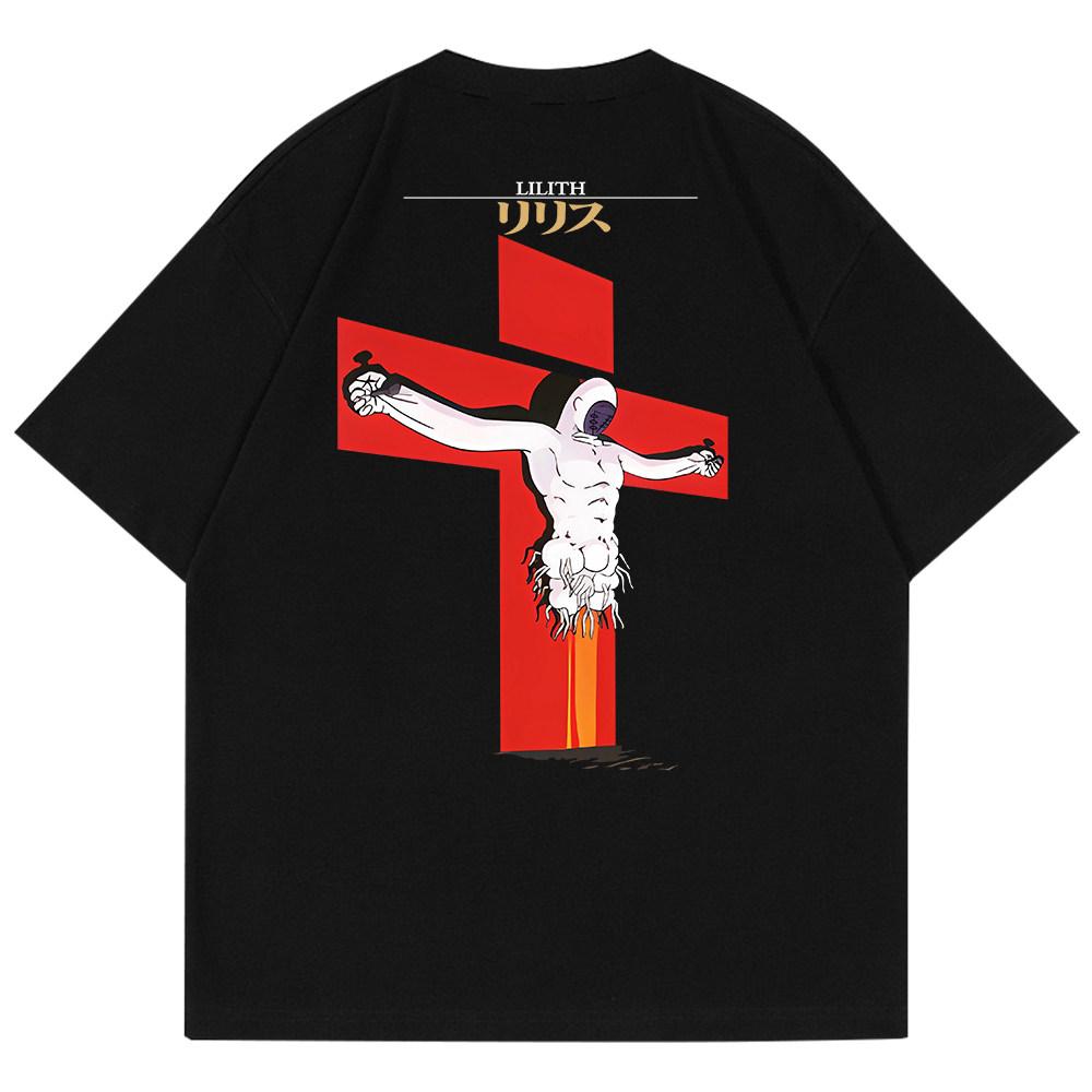 Anime EVA Evangelion Lilith Apostel Bedrucktes T-Shirt Herren und Damen T-Shirt Herren Oberteil Sport T-Shirt Herren T-Shirt Sommer T-Shirt