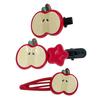 4Pcs Girl Hairpin Red Fruit Slice Decor Hair Clips Smooth Surface Rounded Edges Lightweight Hair Pins Hair Accessories