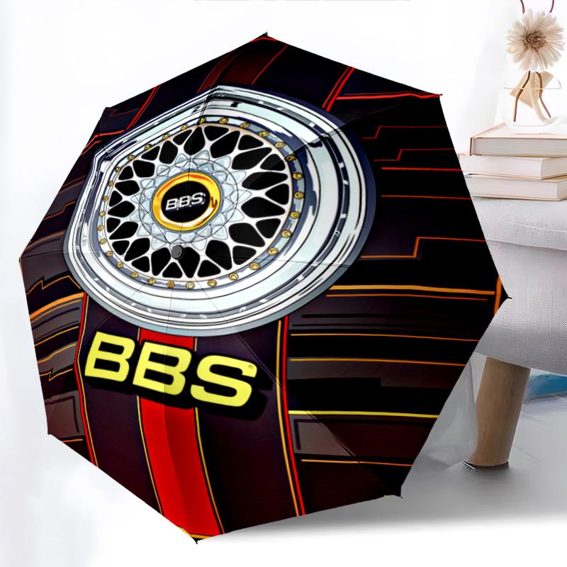 BBS Wheels: Precision Style Folding Umbrella 8 Paraphenoid Bones Suitable for All Seasons Sun Umbrella Outdoor Travel
