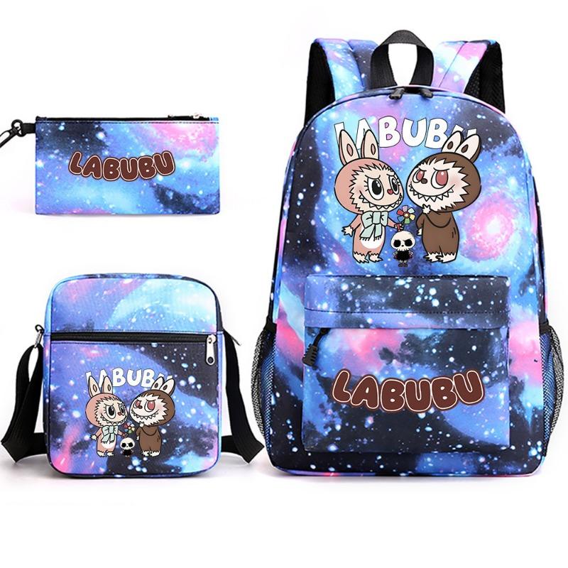 School Bag Peripheral Printing Student Trend Backpack Shoulder Pencil Bag 3-piece Set