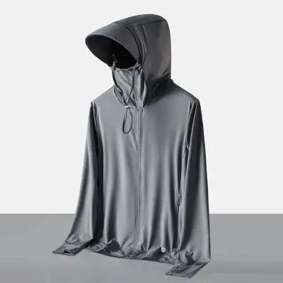 Sunscreen clothing summer anti-ultraviolet skin clothing men s detachable brim fishing sunscreen UPF50+ L