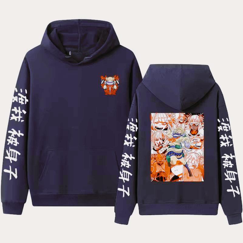 

Толстовка My Hero Academia Hhimiko Toga с капюшоном в стиле аниме, хип-хоп, уличная одежда, большие повседневные толстовки с принтом, мужская и женская одежда 2000 года 3XL