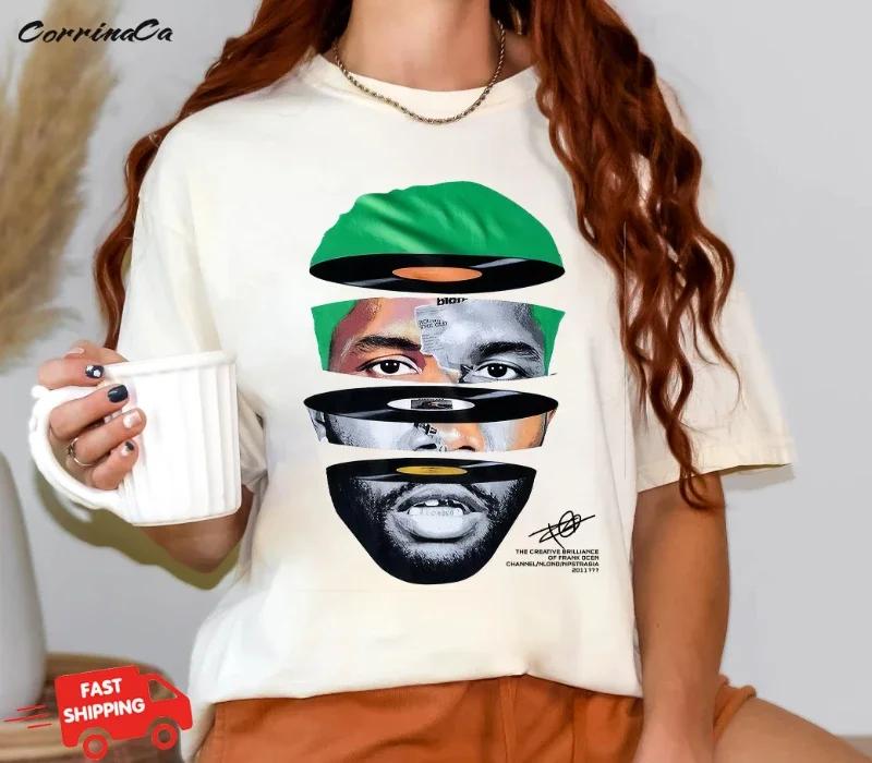 Rapper Frank Retro Graphic Cotton TShirt Unisex Women Hip Hop Ocean Album Clothing TShirt Y2k Unisex Blond Fashion Casual Top Tee