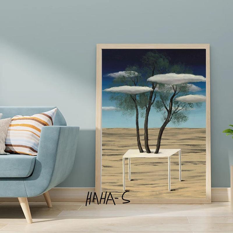 Surrealist Paintings Poster Rene Magritte Painting Canvas Prints Wall Decor Surrealist Wall Art Contemporary Art Wall Decoration