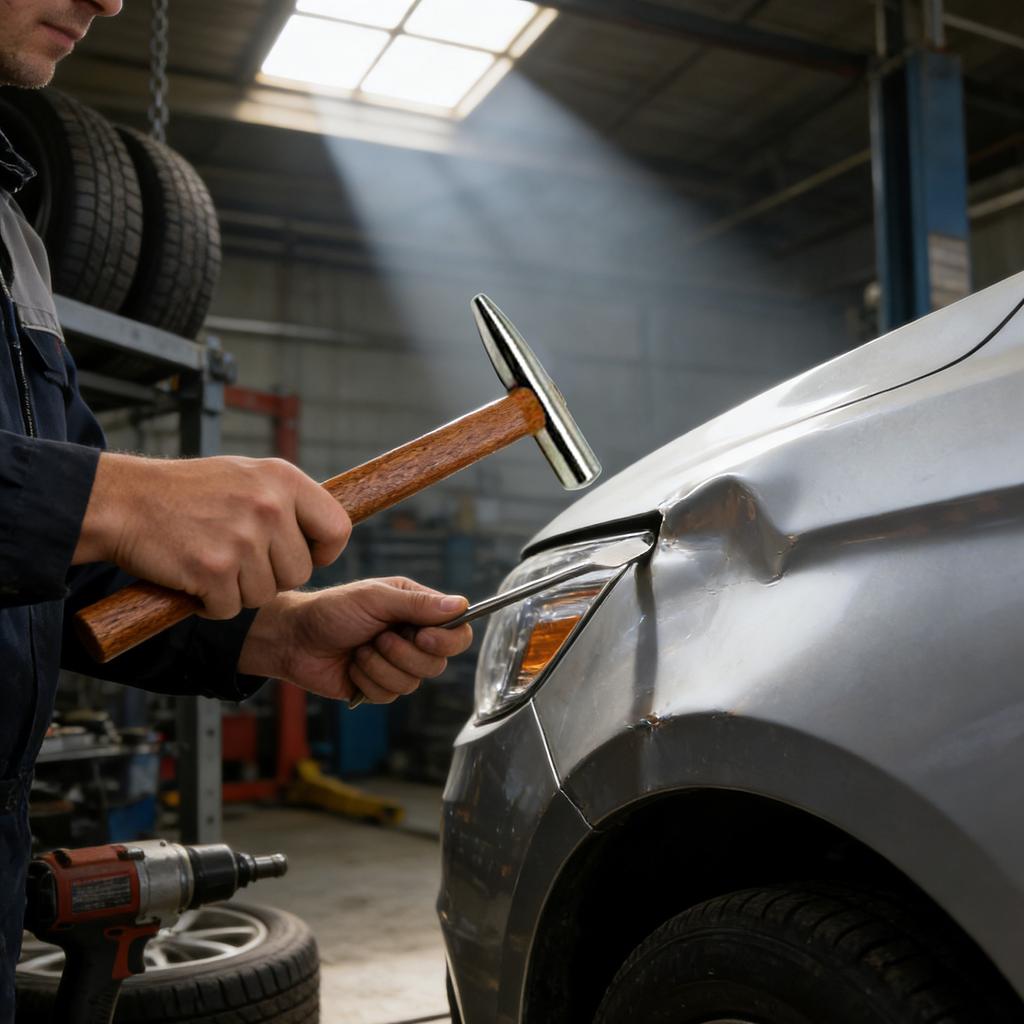 Premium Stainless Steel Car Dents Removal Hammer With Ergonomic Wood Handle For Professional Vehicle Body Repairs