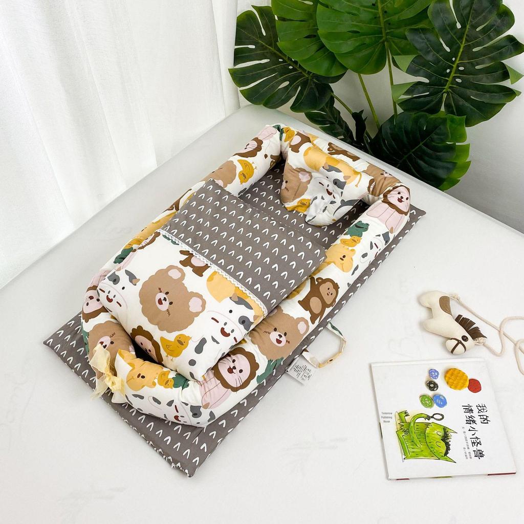 100% Cotton Satin Baby Crib: Foldable Newborn Sleeping Bed, Multifunctional Bionic Bed