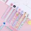 Cute Transparent 15cm Plastic Straight Ruler For Students Kids Stationery Gift