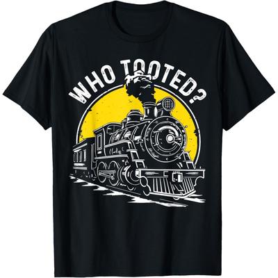 Who Tooted Train Shirt Toddler Locomotive Train Kids T-Shirt