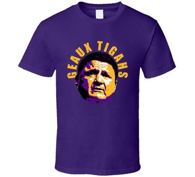 Geaux Tigahs Ed Orgeron Lsu Football Coach Fan T-Shirt