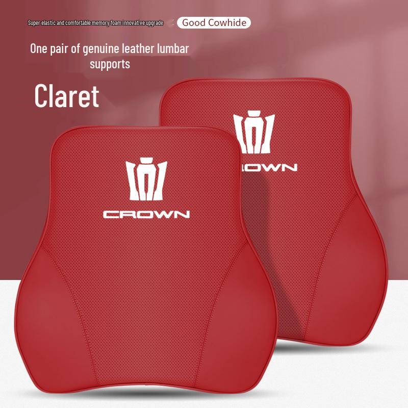 Genuine Leather Headrest & Lumbar Support for Toyota Crown Land Cruiser - Comfortable Neck Support & Decorative Accessory