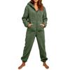 Women's Fashion Fleece-Lined Thickened Fleece Hooded Pyjamas With Zip-Up Onesie