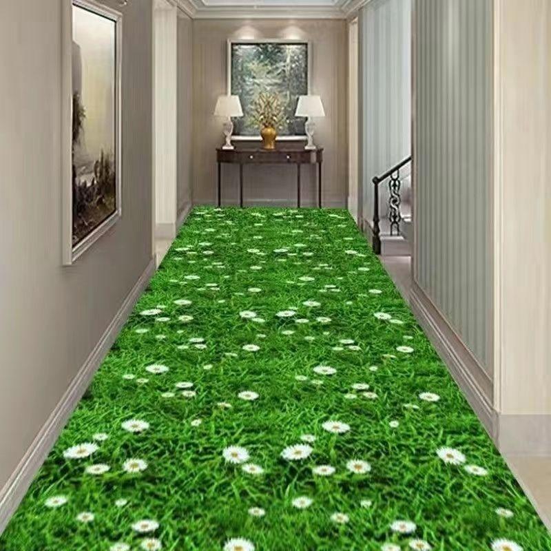Zelená tráva Koridor Koberec Hotel Dlouhá chodba Koberec 3D Prostor obývacího pokoje Koberec Kuchyně Rohož do uličky Domov Vstupní předsíň Rohož