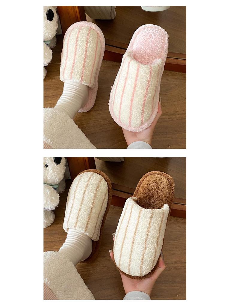 Women's Non-Slip Cotton Slippers - Soft, Silent, Closed-Toe for Indoor Comfort - Perfect for Autumn and Winter.