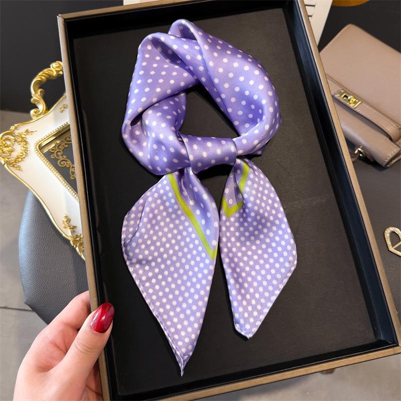 Classics Print 70*70Cm Silk Square Scarf Women Fashion Soft Satin Hairband Neckerchief Tie Female Headband Foulard Bag Ribbon
