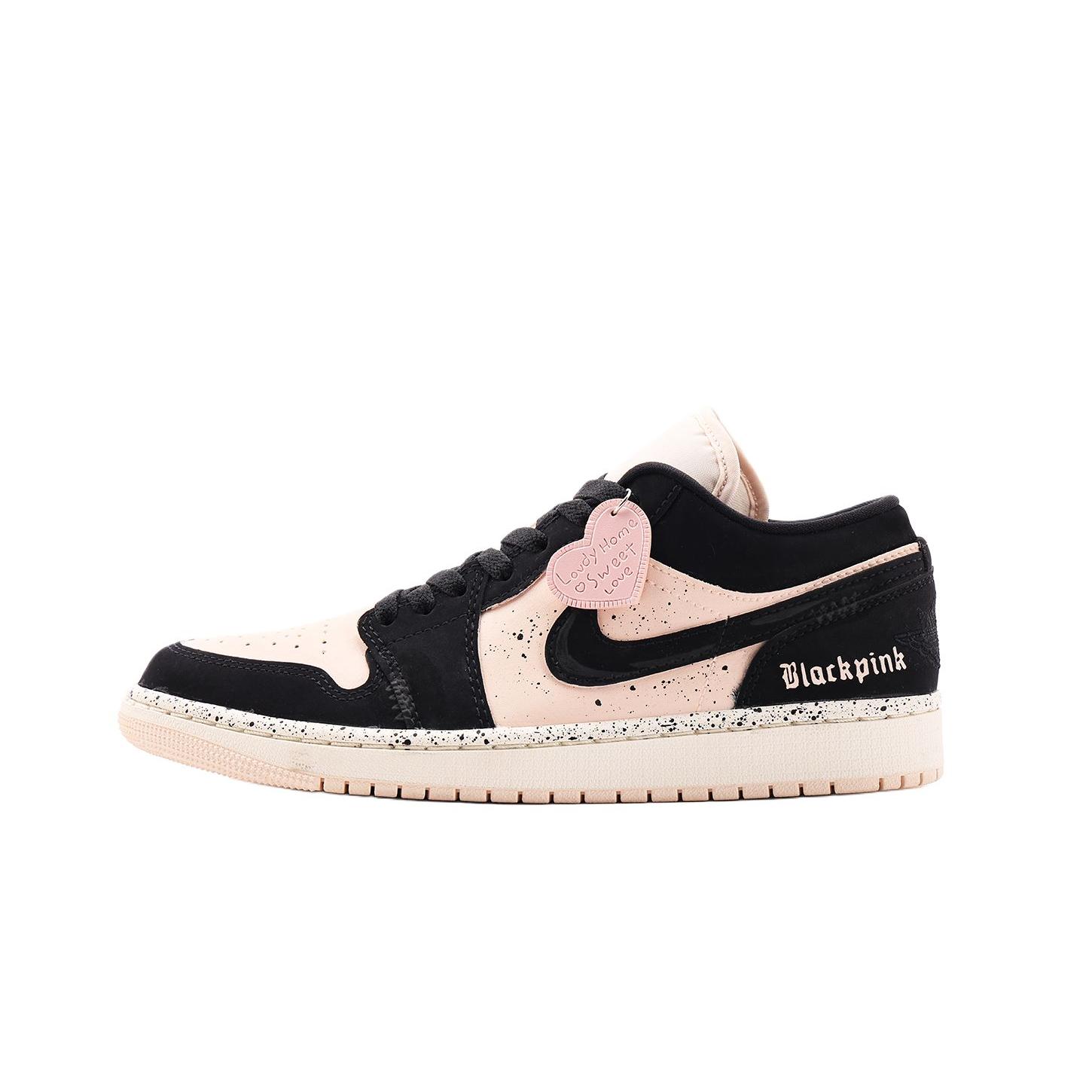 Jordan Air Jordan 1 Амортизация, Износостойкие Низкие Винтажные Баскетбольные Кроссовки Женские Черно-Розовые DC0774-003(Команда59-) 36