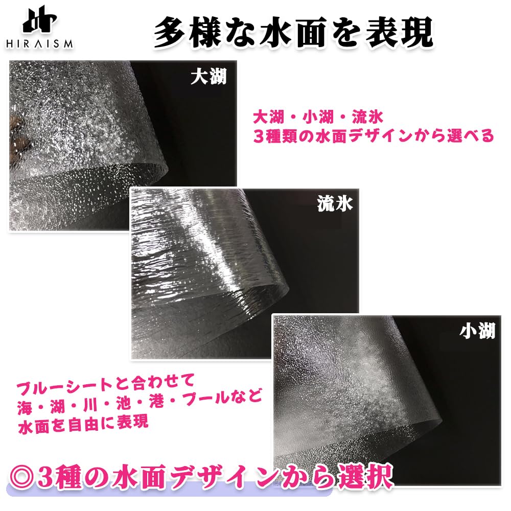 HIRAISM Diorama Water Surface Transparent for and Water Surface Includes Blue Sheets Set of Sheets, Plastic, Sea, River, Lake, Pond, Port, Models,