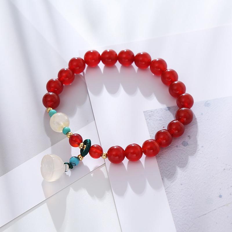 Simple Red Agate Bracelet Fashion Women Daily Jewelry Lucky Gift