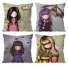 S-Santoro Gorjuss Cartoon Cushion Cover Pattern Printed Pillowcase for Living Room Sofa Cushion Cover & Bedroom Decor