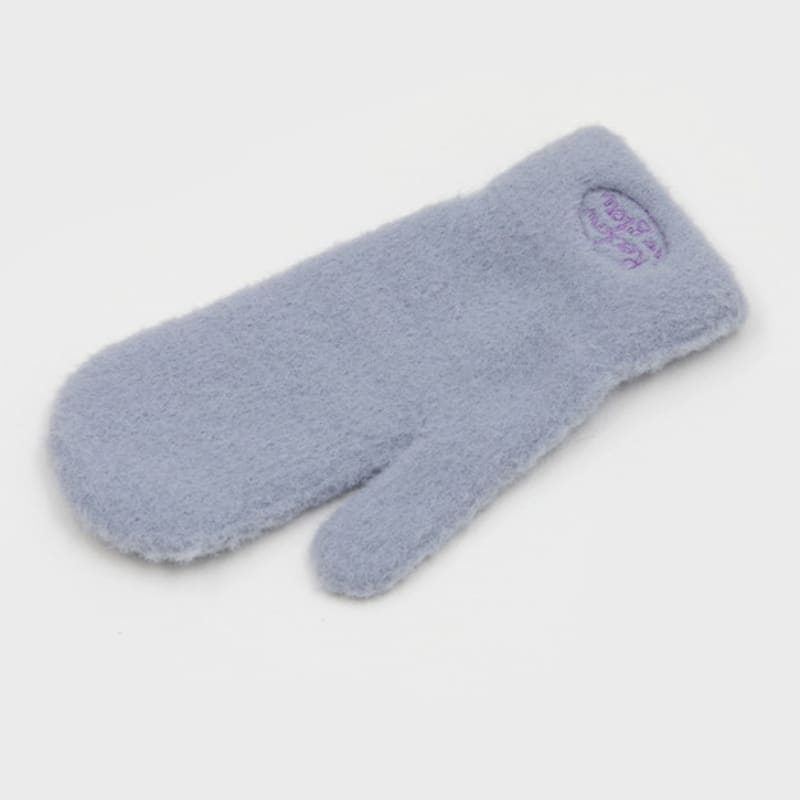 RECLOW FLUFFY LOGO MITTEN GLOVE PURPLE